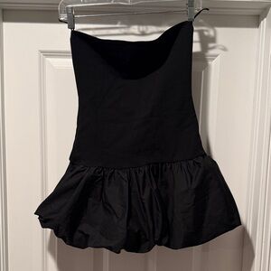 Good Luck Gem Black Strapless Bubble Dress